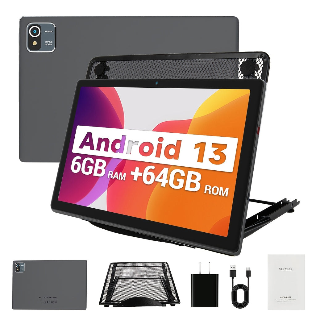 AEEZO 10.1-inch Quad-Core/Octa-Core Tablet, 64GB ROM, 6GB/12GB RAM, Android 13/14, 5000mAh Battery, 800x1280. Options: Tablet Only: Tablet + Wireless Keyboard + Mouse + Stylus Without Electricity+ Headphones + Foldable Case;