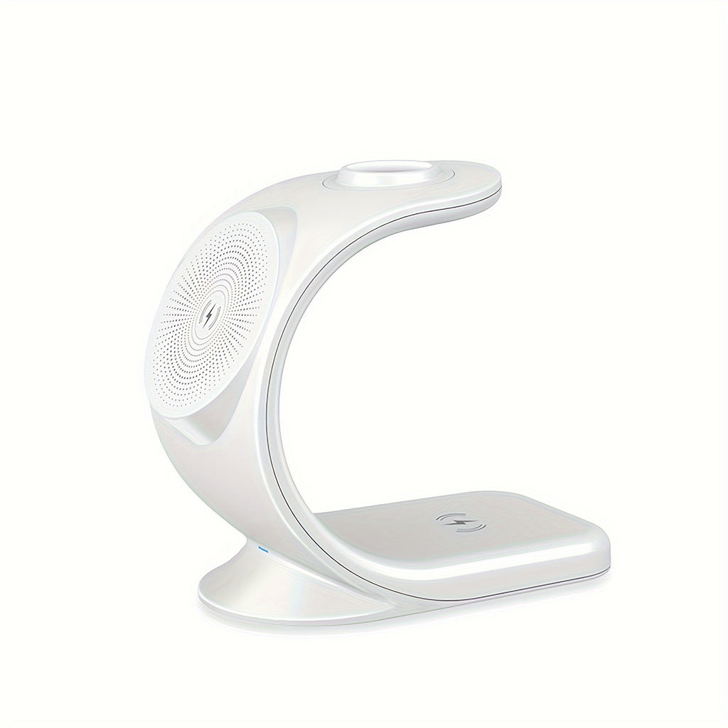Triple Mode Magnetic Wireless Charger Stand - Wireless Chargers - 3-in-1 Fast Charging Solution for iPhone 16, 15, 14, 13, 12 Pro Max/Pro/Mini/Plus, iWatch SE/8/7/6/5/4/3/2, and AirPods with Compact Design and Safe Charging