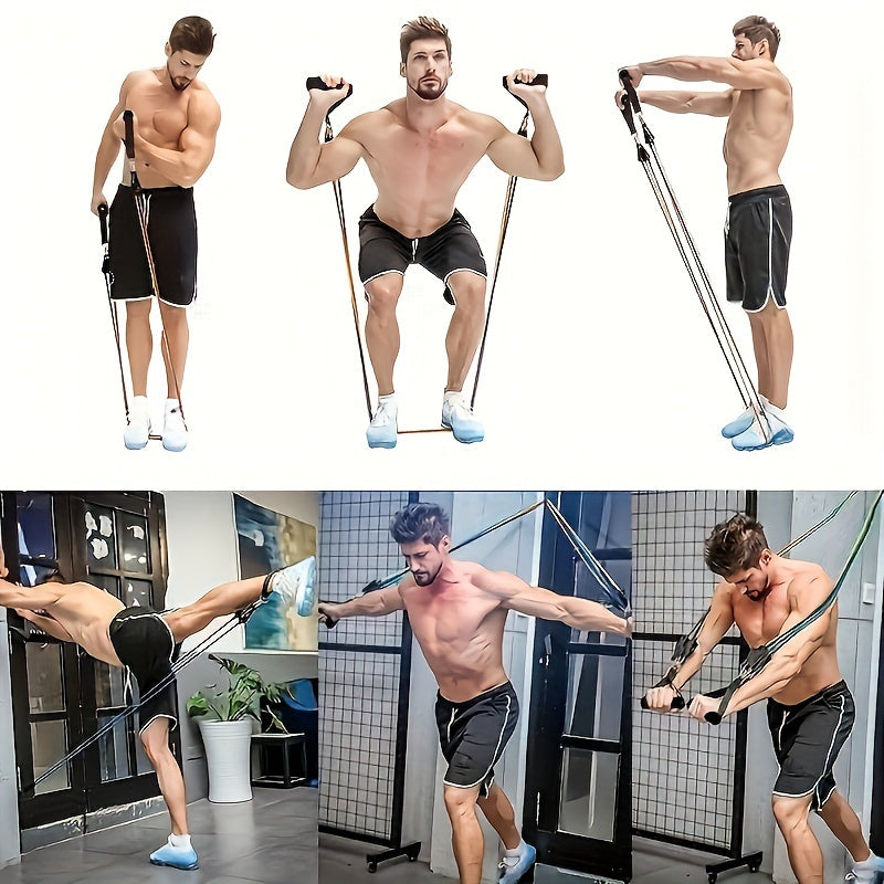 11pcs TPE Resistance Bands Set, Exercise Band, Workout Bands, Resistance Bands For Working Out, Leg And Ankle Straps, Elastic Bands For Exercise, Fitness Bands, Elastic Exercise Bands, Home Fitness, Fitness, Yoga And Pilates,