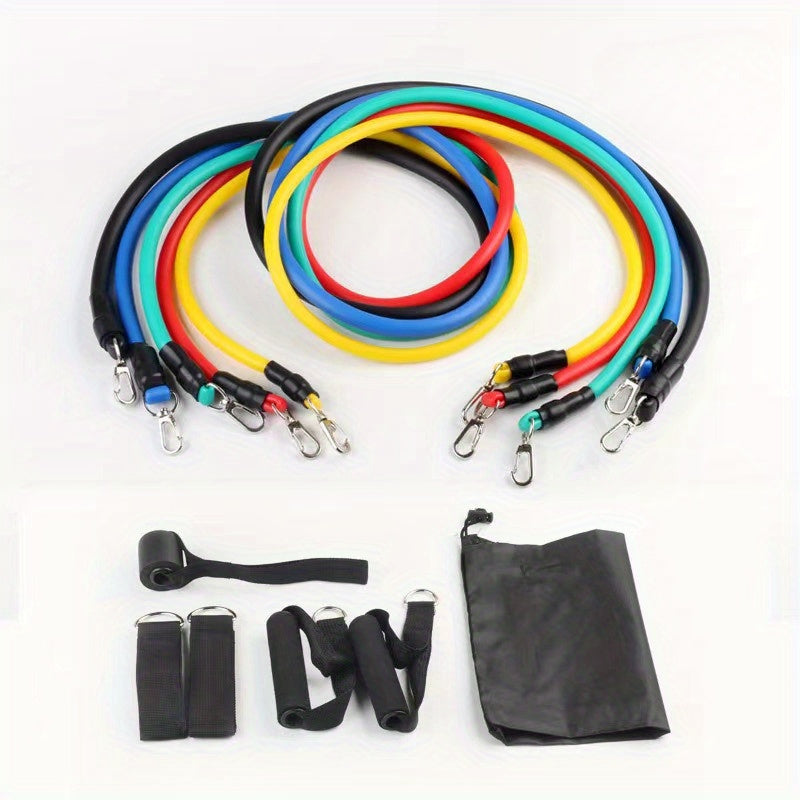 11pcs TPE Resistance Bands Set, Exercise Band, Workout Bands, Resistance Bands For Working Out, Leg And Ankle Straps, Elastic Bands For Exercise, Fitness Bands, Elastic Exercise Bands, Home Fitness, Fitness, Yoga And Pilates,