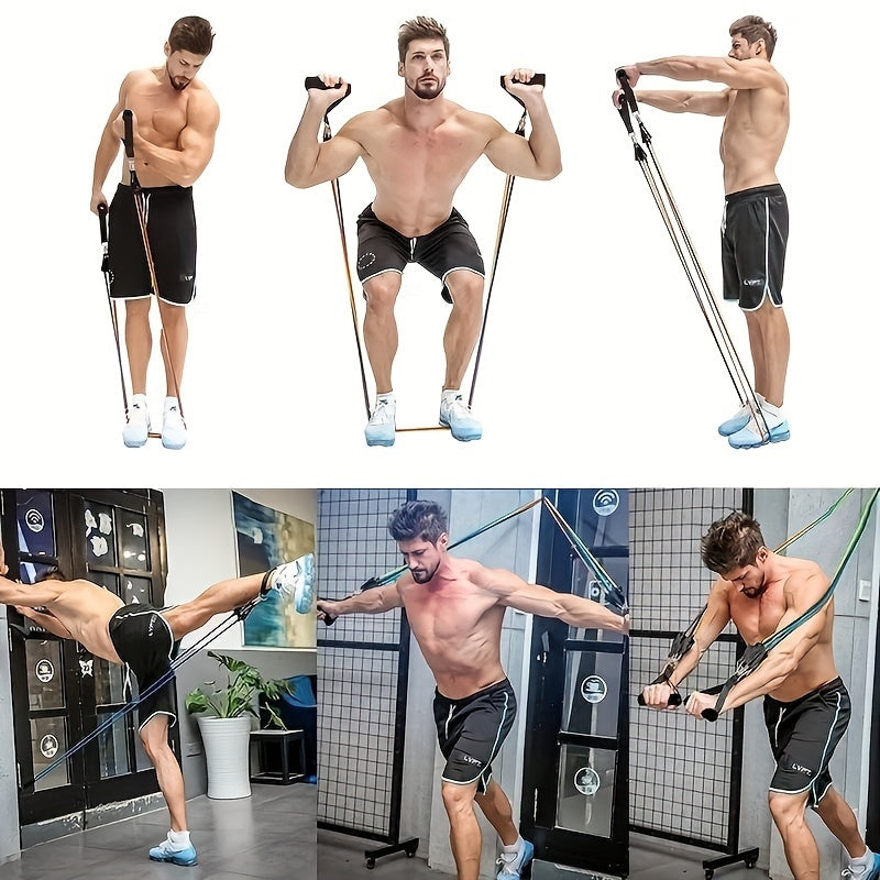 11pcs TPE Resistance Bands Set, Exercise Band, Workout Bands, Resistance Bands For Working Out, Leg And Ankle Straps, Elastic Bands For Exercise, Fitness Bands, Elastic Exercise Bands, Home Fitness, Fitness, Yoga And Pilates,