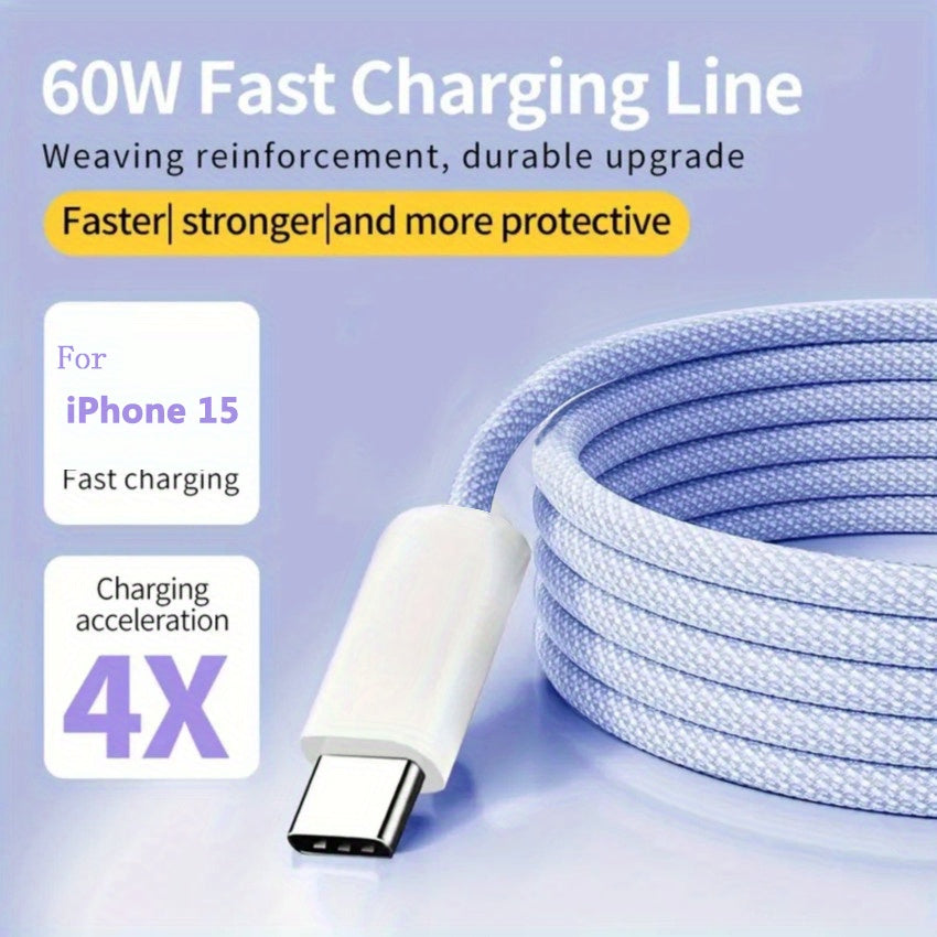 [Fast USB C Charger] USB C to USB C 60W Fast Charger Cable for iPhone 15/Samsung Galaxy S22/S21/S20 Ultra, Type C to Type C Charging Cord Compatible with iPhone 15/15 Pro/15 Pro Max/15 Plus/iPad Pro/Air5/MacBook