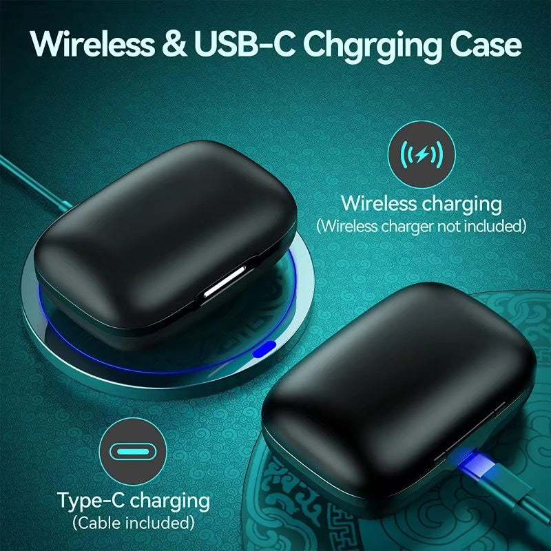 ProSound Wireless Earbuds - Immersive HD Stereo Sound, Advanced Wireless Technology, Up to Long Hours of Playtime, Ultra-Secure and Comfortable Fit, Advanced Noise Cancelling Technology, LED Display, Portable Charging Case -