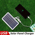 1PC Universal USB Solar Charger Panel 2W 5V, Portable Waterproof Outdoor Solar Charging for Travel & Camping, Compatible with Phones, Power Banks, Flashlights, Fans - Female to Male Connector