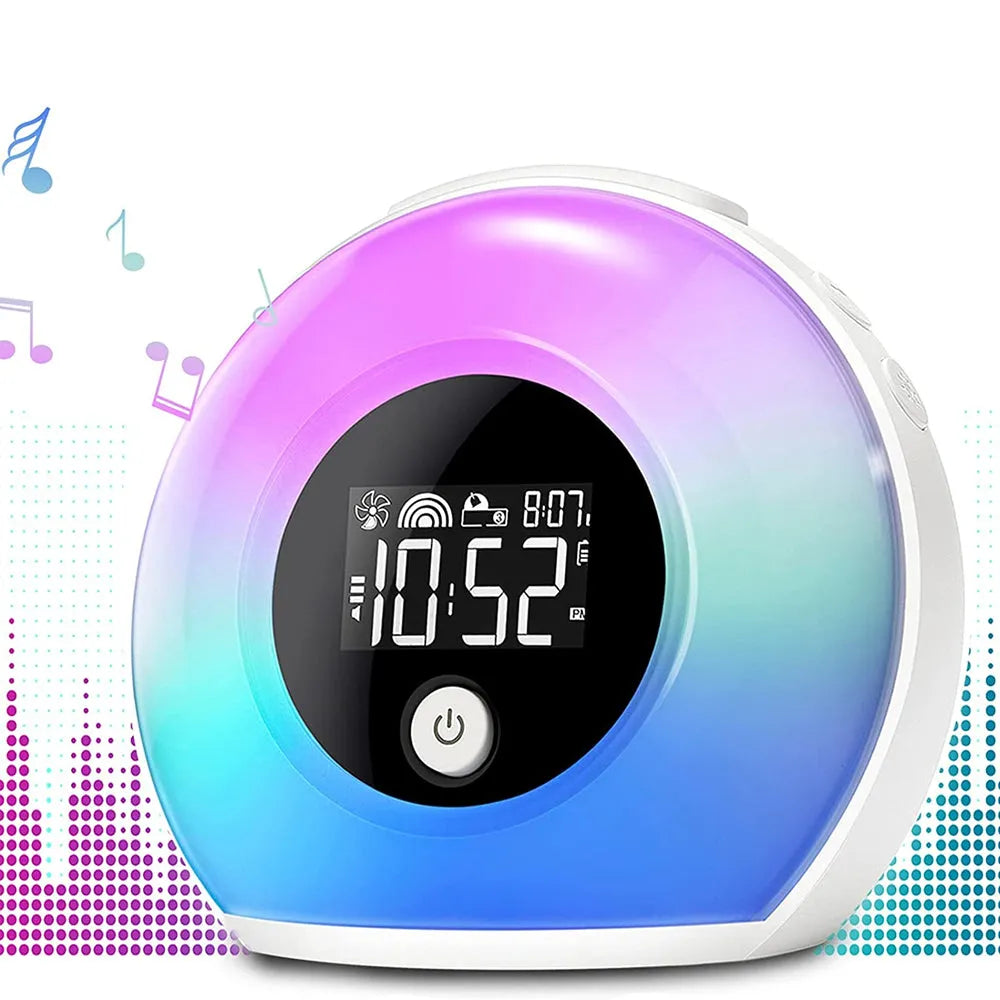 Vibe Geeks Wireless LED Night Lamp Alarm Clock and Bluetooth Speaker- USB Charging