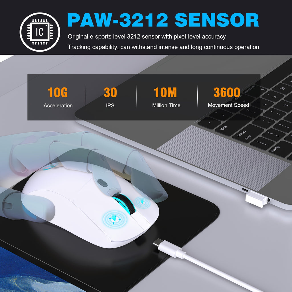 "Ultra-Responsive" Hxsj-T20 Wireless Mouse With Rechargeable 650Mah Battery - Optical, Animal Print Design For pcs, Laptop & Mac Gaming And Office Use