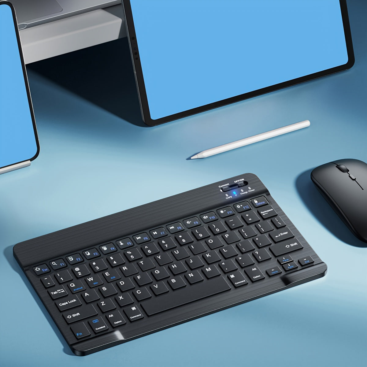 Suitable For Ipad, Ipad Pro, Ipad Mini, Ipad Air, Rechargeable Ultra-Thin Wireless Keyboard For Apple, Iphone, Samsung Tablet Smartphone IOS Android Windows, Portable Mini Wireless 10 Inch Keyboard