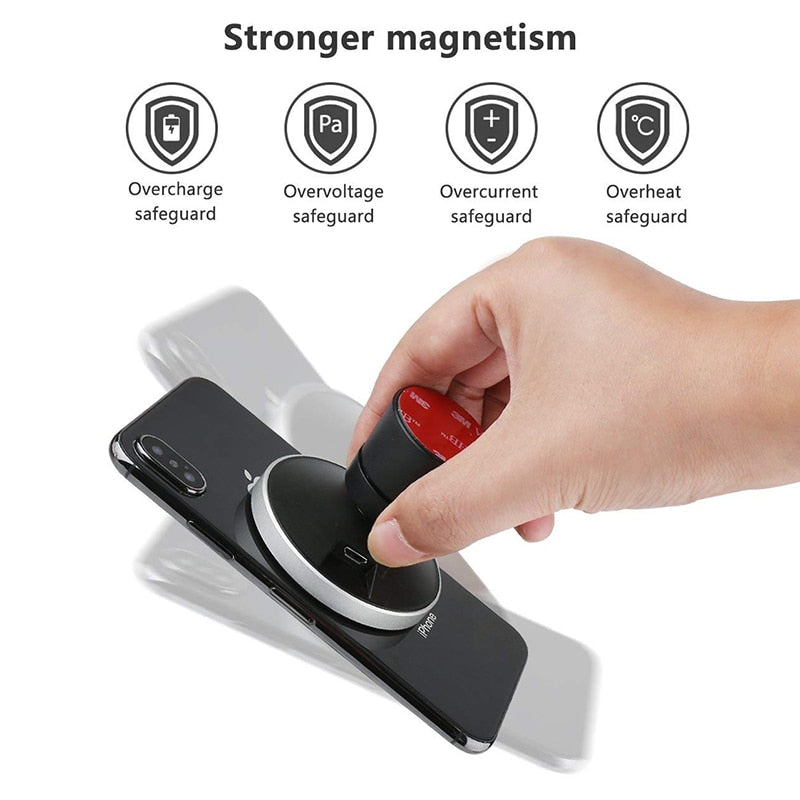 Qi Wireless Car Charger for iPhone Xs/XsMax/Xr/8plus Magnetic Phone Holder 10W Fast Car Wireless Charger for Samsung S9 S8 Note9