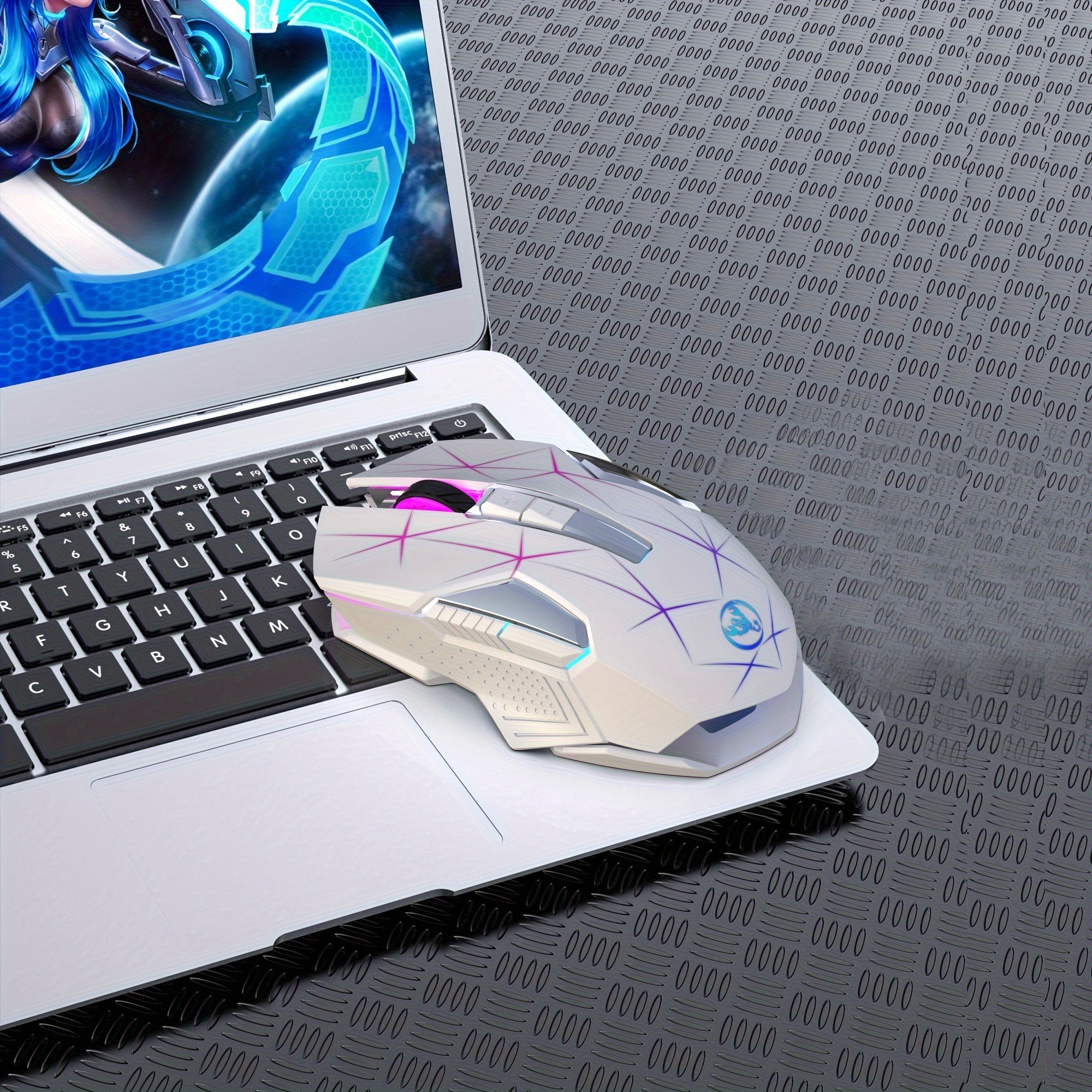 HXSJ-T300 Wireless Mouse with Type-C Charging, 2.4G, Animal Print Design - Compatible with PCs, Laptops & Desktops
