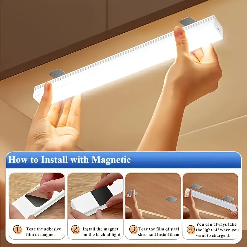 Battery Operated Under Cabinet Lights, Ultra-Bright Wireless Motion Sensor Light Indoor,2/6pcs Smart LED Motion Sensor Lights, Under-Cabinet Lighting, Magnetic Dimmable Closet Lights, Wireless Under Counter Lights For Kitche