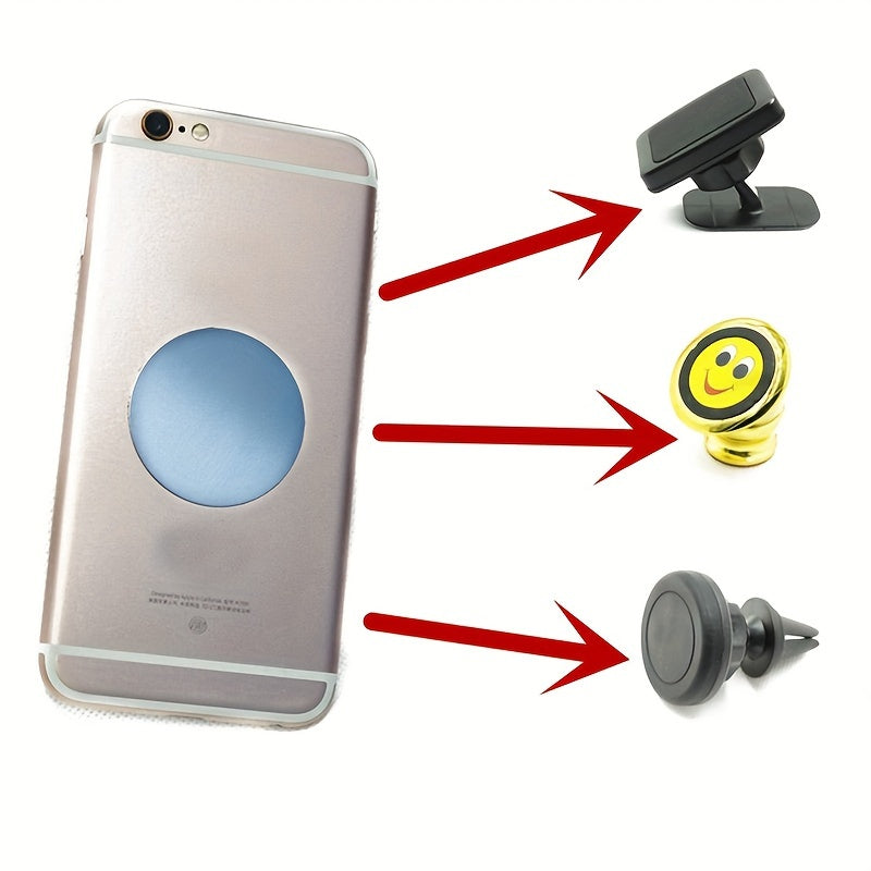 10pcs Magnetic Phone Mount Discs - Durable Iron Plates for Car & Phone Holders, Assorted Sizes (40mm/35mm/30mm/25mm/20mm)