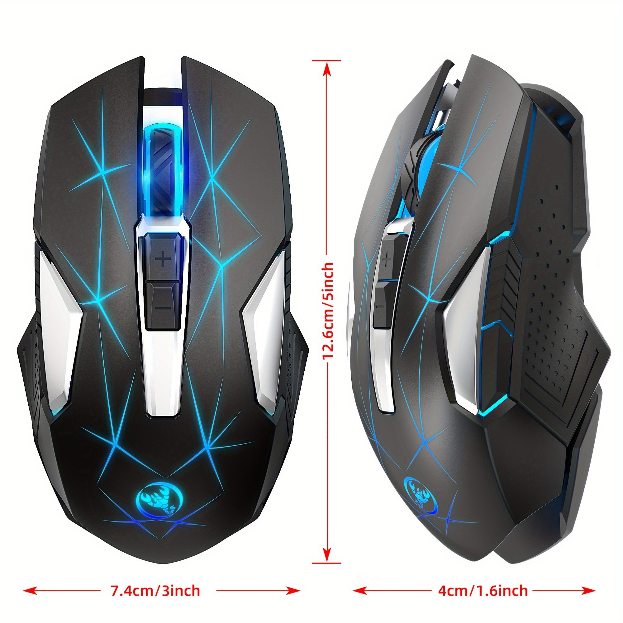 HXSJ-T300 Wireless Mouse with Type-C Charging, 2.4G, Animal Print Design - Compatible with PCs, Laptops & Desktops