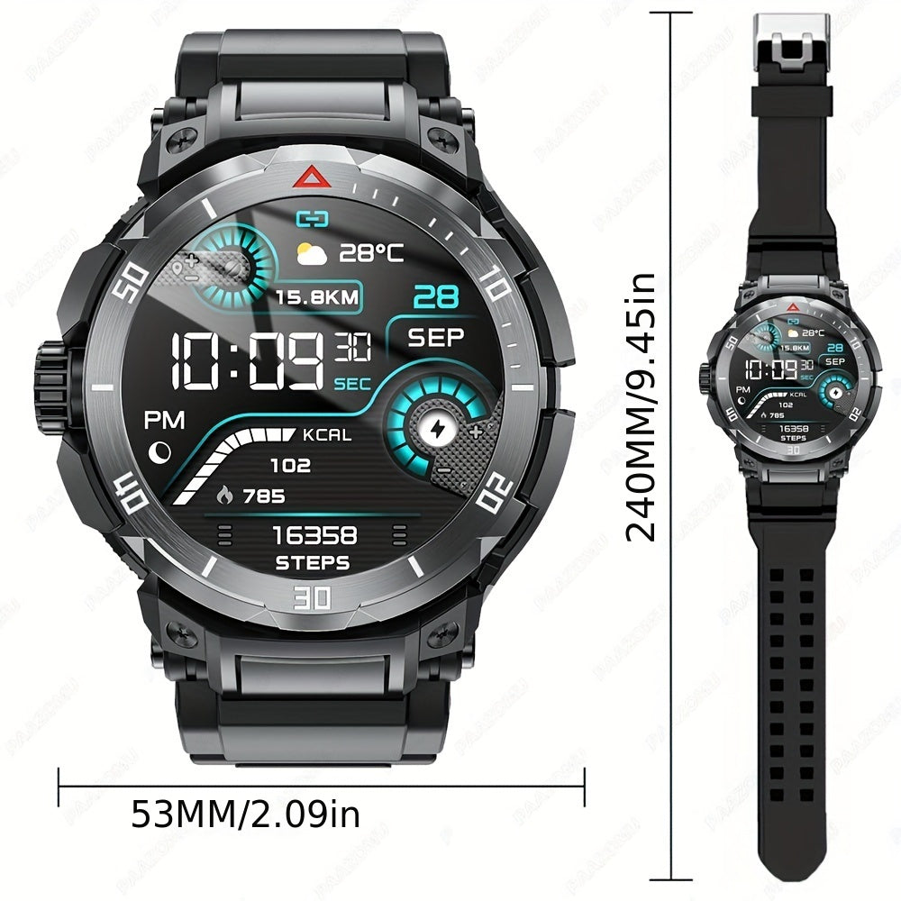 2025 New 3-In-1 Smartwatch with Wireless Earbuds for Men, Music And Fitness Features, 1.46-Inch HD Display, Call Functionality, Speaker, Recording, Sports Tracker, Compatible with Ios And Android, Long Battery Life