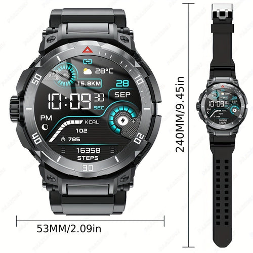 2025 New 3-In-1 Smartwatch with Wireless Earbuds for Men, Music And Fitness Features, 1.46-Inch HD Display, Call Functionality, Speaker, Recording, Sports Tracker, Compatible with Ios And Android, Long Battery Life