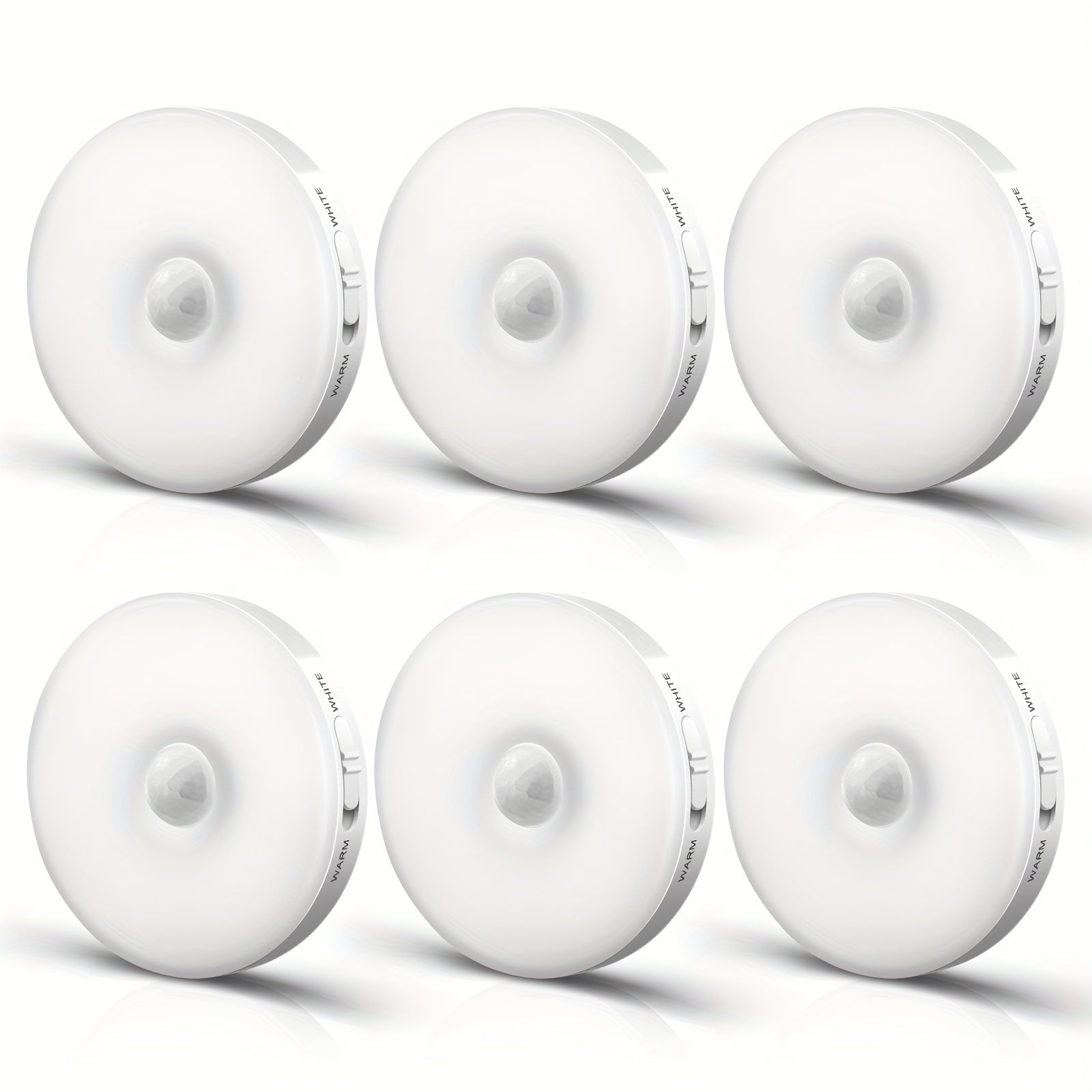 Homelist Motion Sensor Lights Indoor  6 Pack Wireless LED Rechargeable magnetic Stick on Wall Night Light Battery Operated USB Charging Stair  Corridors Closet Kitchen Light Under Cabinets Puck Light