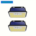 2 Pack 235led Solar Motion Sensor Lights Outdoor, 3 Modes Wireless Flood Light Solar Powered Security Lights For Outside Steps Yard Garden Fence Patio Wall