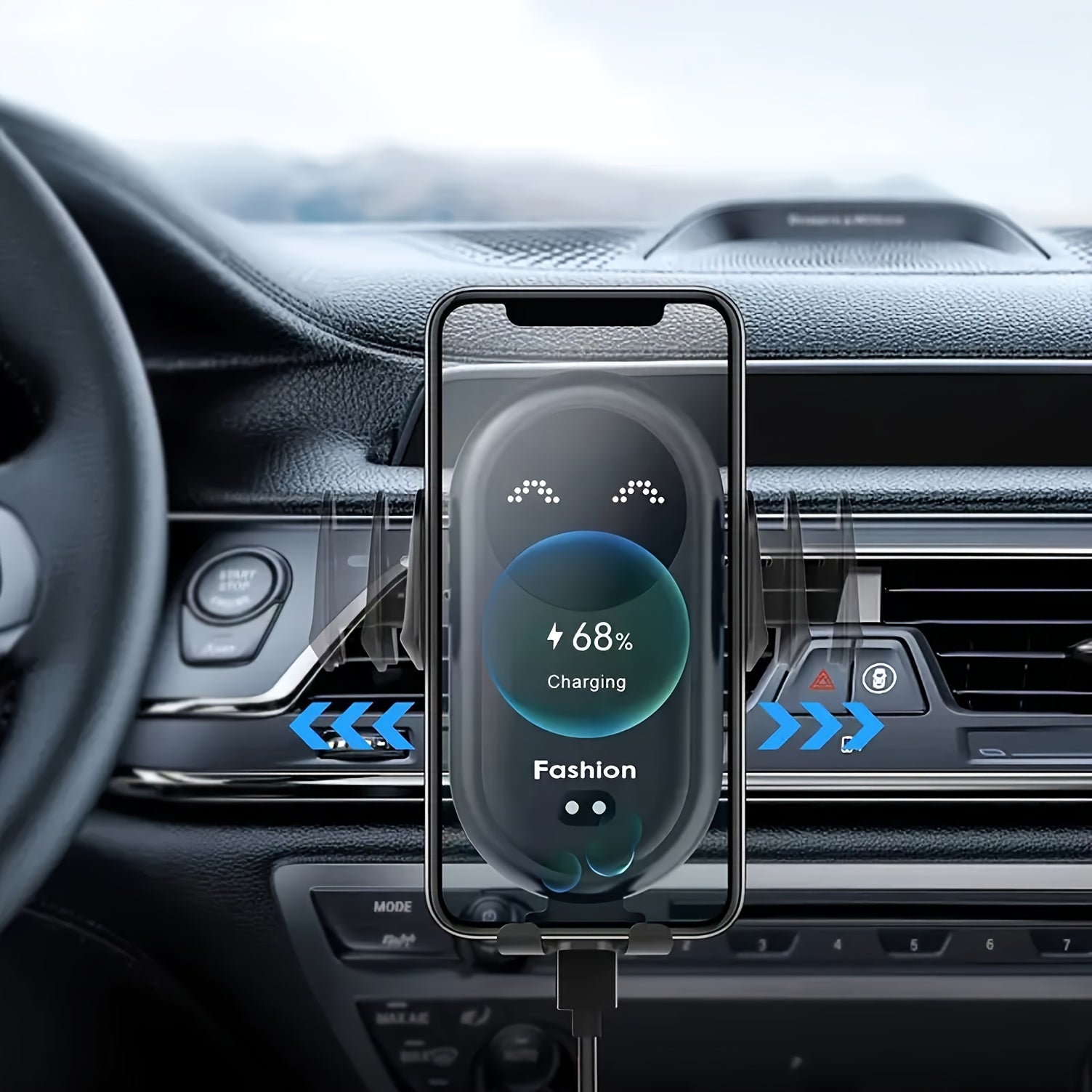 Wireless Car Charger Car Phone Mount Holder Stand Air Vent Auto Clamping Fast Charging for iPhone 16 Pro Max/16/15/14/13/12/11/XS/X/8, for SamSung for Galaxy S24/S23/S22/Note 20 Ultra/Note 10/S10/S9/S8