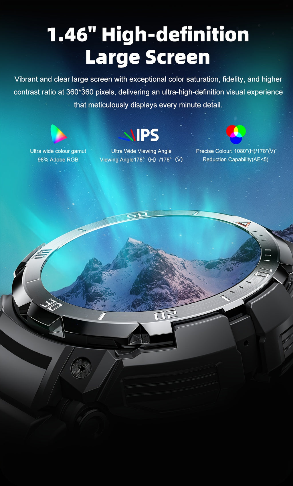 2025 New 3-In-1 Smartwatch with Wireless Earbuds for Men, Music And Fitness Features, 1.46-Inch HD Display, Call Functionality, Speaker, Recording, Sports Tracker, Compatible with Ios And Android, Long Battery Life