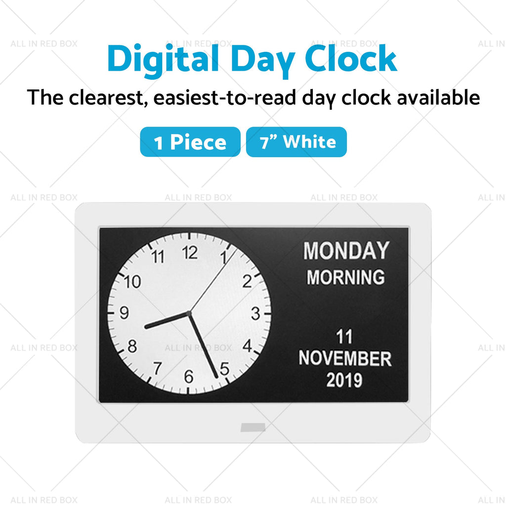 7  LED Large Digital Day Clock Calendar Dementia Date Week Month Year Time Wall