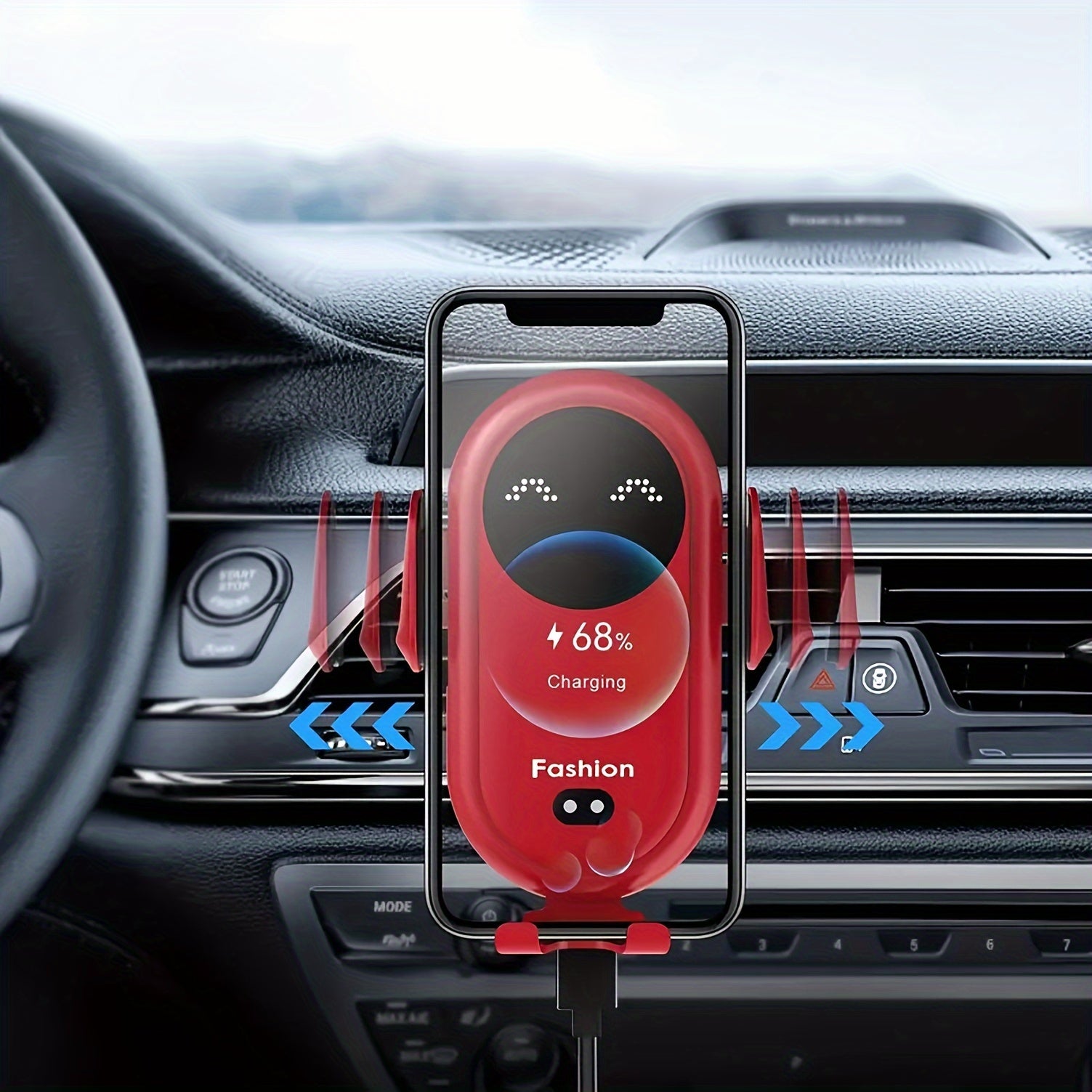 Wireless Car Charger Car Phone Mount Holder Stand Air Vent Auto Clamping Fast Charging for iPhone 16 Pro Max/16/15/14/13/12/11/XS/X/8, for SamSung for Galaxy S24/S23/S22/Note 20 Ultra/Note 10/S10/S9/S8