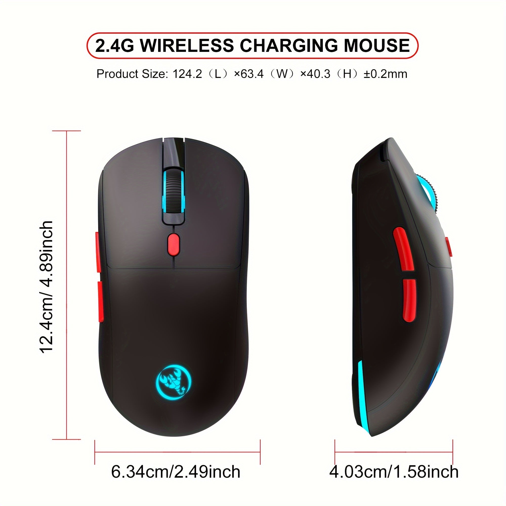 "Ultra-Responsive" Hxsj-T20 Wireless Mouse With Rechargeable 650Mah Battery - Optical, Animal Print Design For pcs, Laptop & Mac Gaming And Office Use