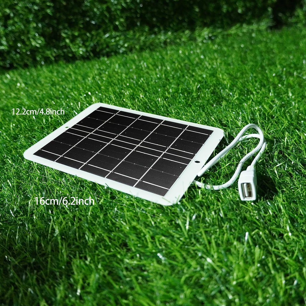 3W-5V Portable Solar Charger with USB, Safe for Power Banks & Phones, Ideal for Outdoor Camping, Flashlights, Sports Cameras, Small Fans