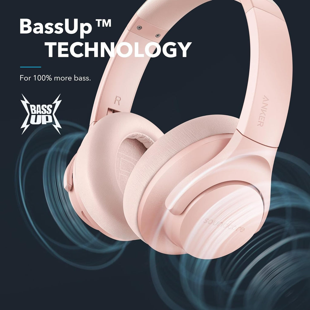 Refurbished- Soundcore by Anker Life Q20 Hybrid Active Noise Cancelling Headphones, Wireless Over-Ear Bluetooth Headphones with 40H Playtime, Hi-Res Audio, Deep Bass, Memory Foam Ear Cups and Headband