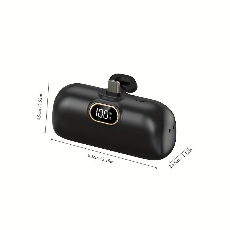 5000mAh Mini Power Bank Wireless Fast Charger Comes With Output Cable, Mini Portable External Battery, Power Bank For IPhone14, Samsung Android Power Bank