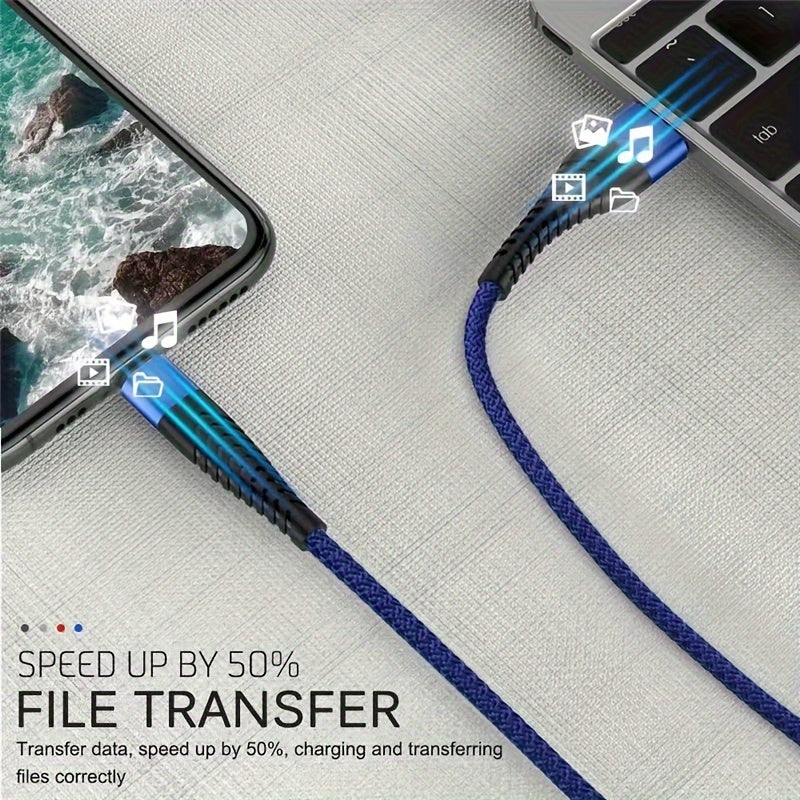 3ft 6ft 10ft USB C Cable 3A Fast Charging, Type C Cable Braided Fast Charger Cord Compatible With Samsung Galaxy Note 10/10+ Plus/9/8, S20 S10 S9 S8 Plus, S10E, A10e A20 A30 A40 A50 A70 A80