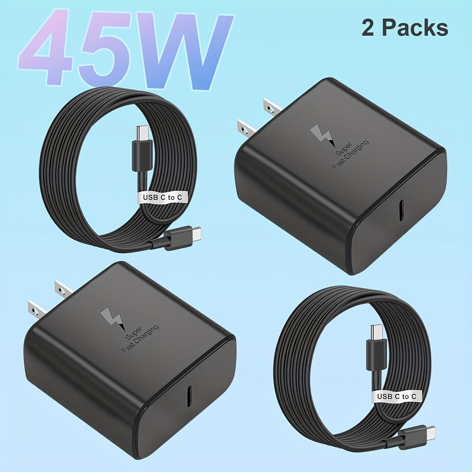 For Samsung Charger USB-C Super Fast Charger with 4FT Type 45W Charging Cable Cord Charger for Samsung Ultra/S23/S23+/S22/S22 Ultra/S22+/S21, Z Fold 5/Z Fild 5, Tab S8/S8+/S7/S7+,