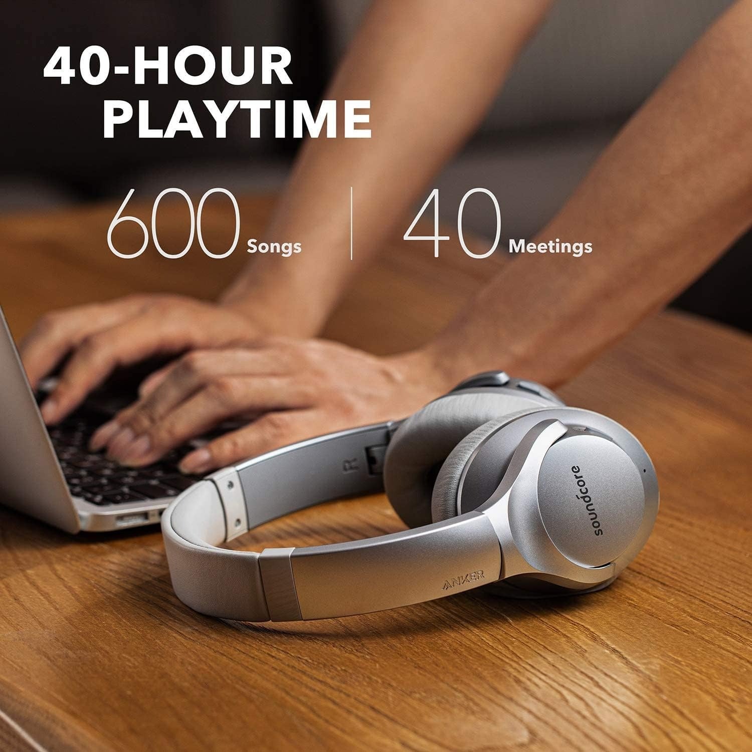 Refurbished- Soundcore by Anker Life Q20 Hybrid Active Noise Cancelling Headphones, Wireless Over-Ear Bluetooth Headphones with 40H Playtime, Hi-Res Audio, Deep Bass, Memory Foam Ear Cups and Headband