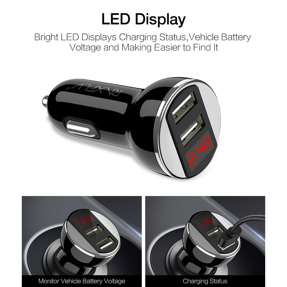 Dual USB Phone Car Charger Fast Charging 5V/2.4A Universal Car-Charger f