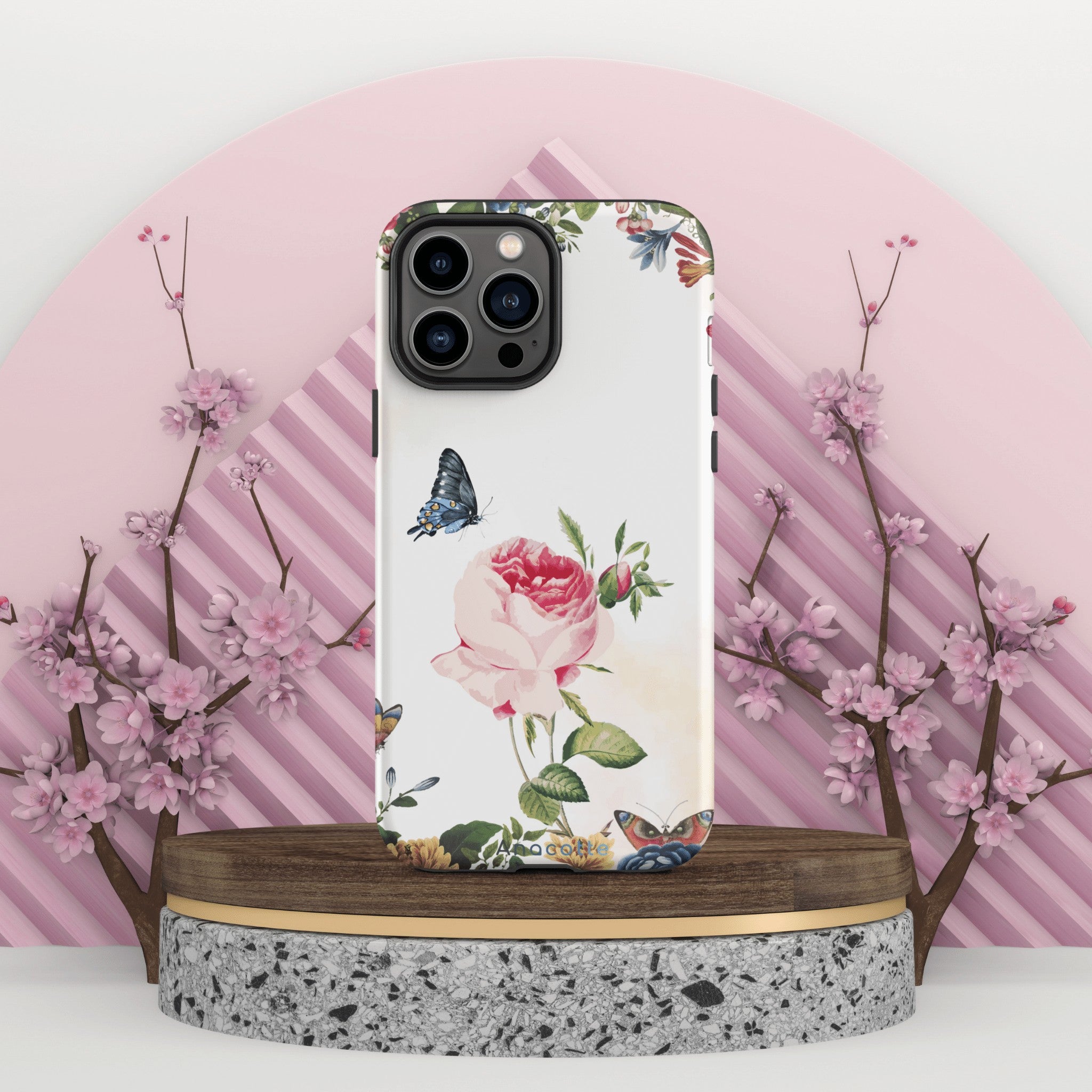 Anacotte Stunning Flower and Butterfly iPhone case