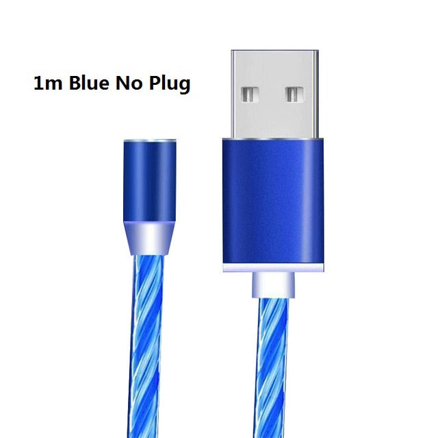 Colorful LED Light Type-C USB Cable for Samsung Fast Charging Cable for Xiaomi Redmi Note  Magnetic Cable Cord Universal Cables