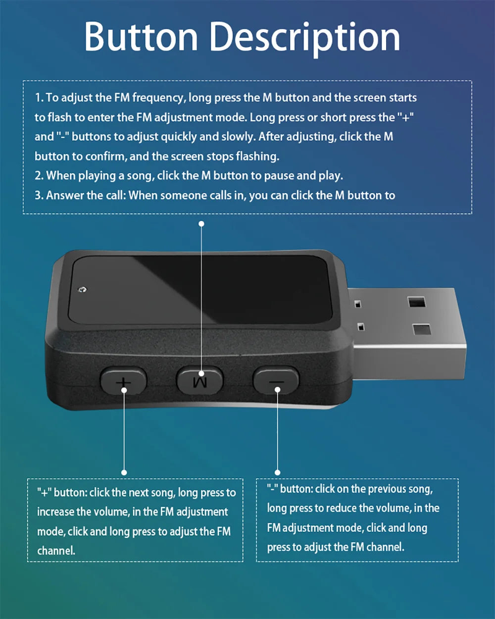 Bluetooth 5.3 Car FM Transmitter Receiver Mini USB Power Wireless Auto Audio Car Adapter Handsfree Call Car Auto Accessories