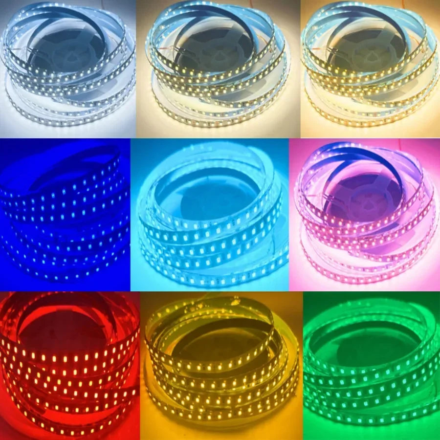 120LEDs/m DC12V 24V Home Lamp Strip 2835 LED Strip Decor Red Ice Blue Green Yellow Pink Flexible And Cuttable 2835 Soft Lamp Bar