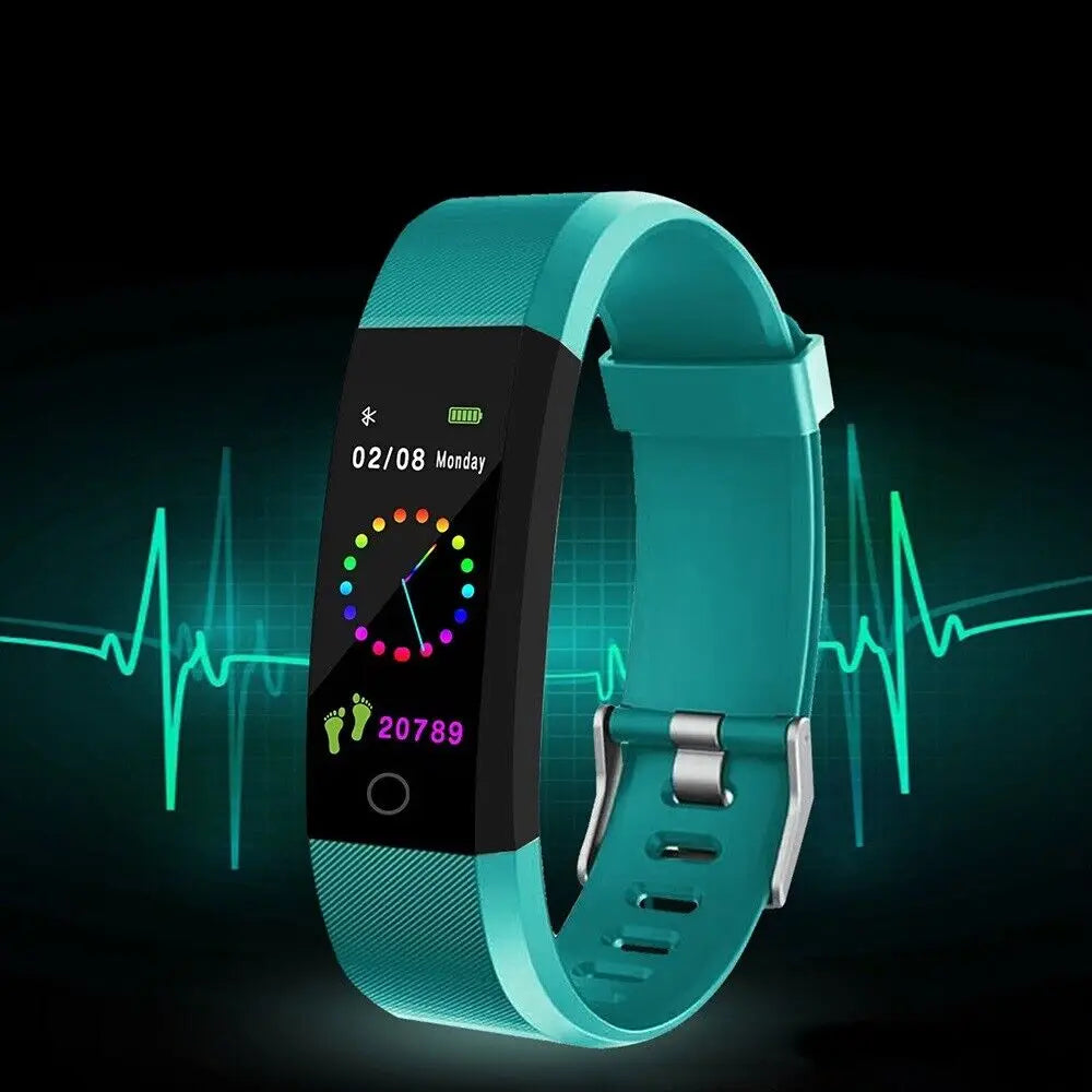 115plus Bluetooth 4.0 Intelligent Sports Bracelet Smartwatch for iOS Android Sport Fitness Tracker Kids Touch Wristband Watch