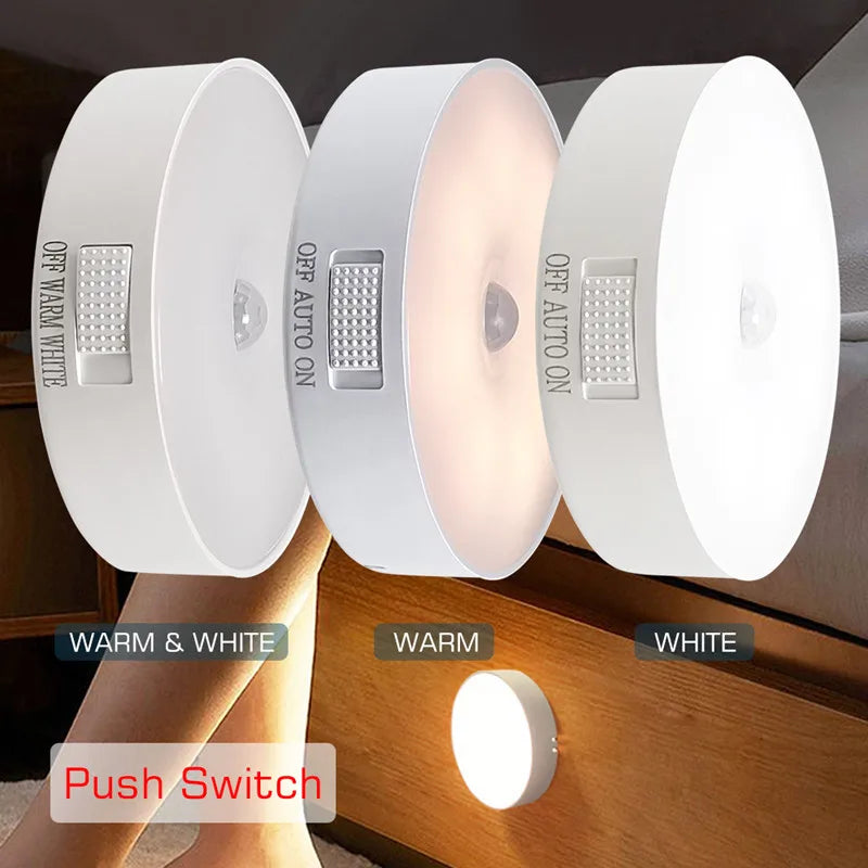 Motion Sensor Light Bedroom Night Light Room Decor USB LED Lamp Rechargeable Home Decoration Lights For Stairs Hallway Closet