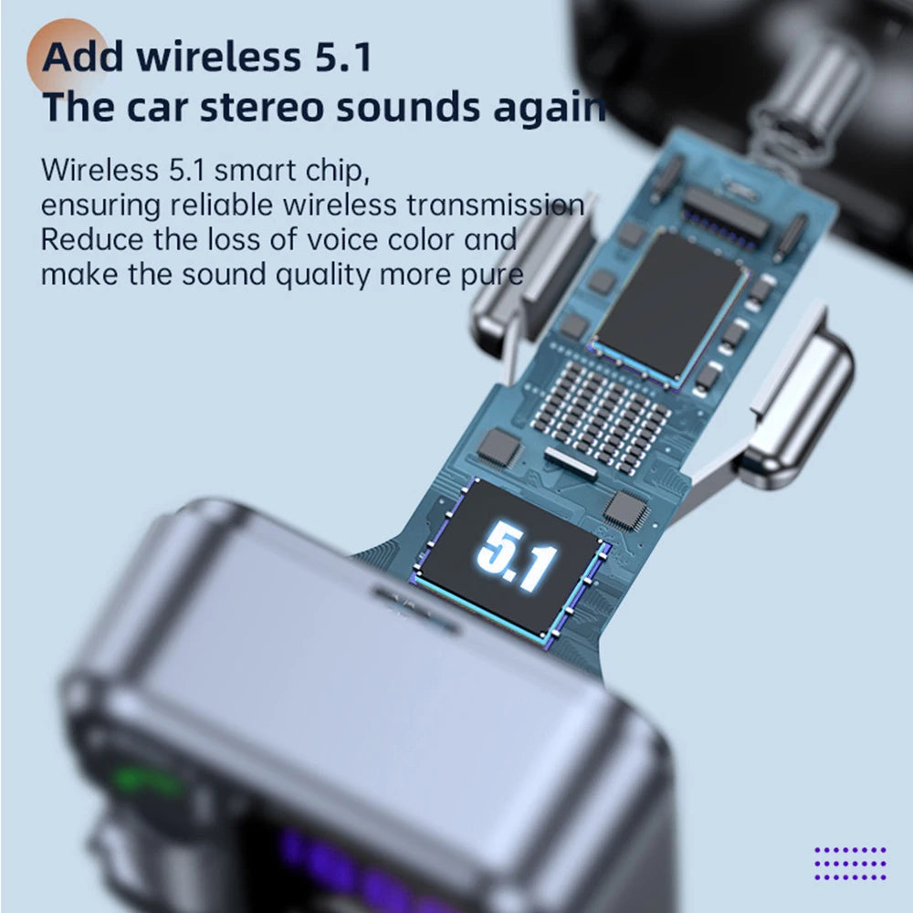 Bluetooth 5.1 Car FM Transmitter Car MP3 Stereo Music Player Handsfree 3.5mm Aux Wireless Car Kit 30W PD USB-C Fast Charger