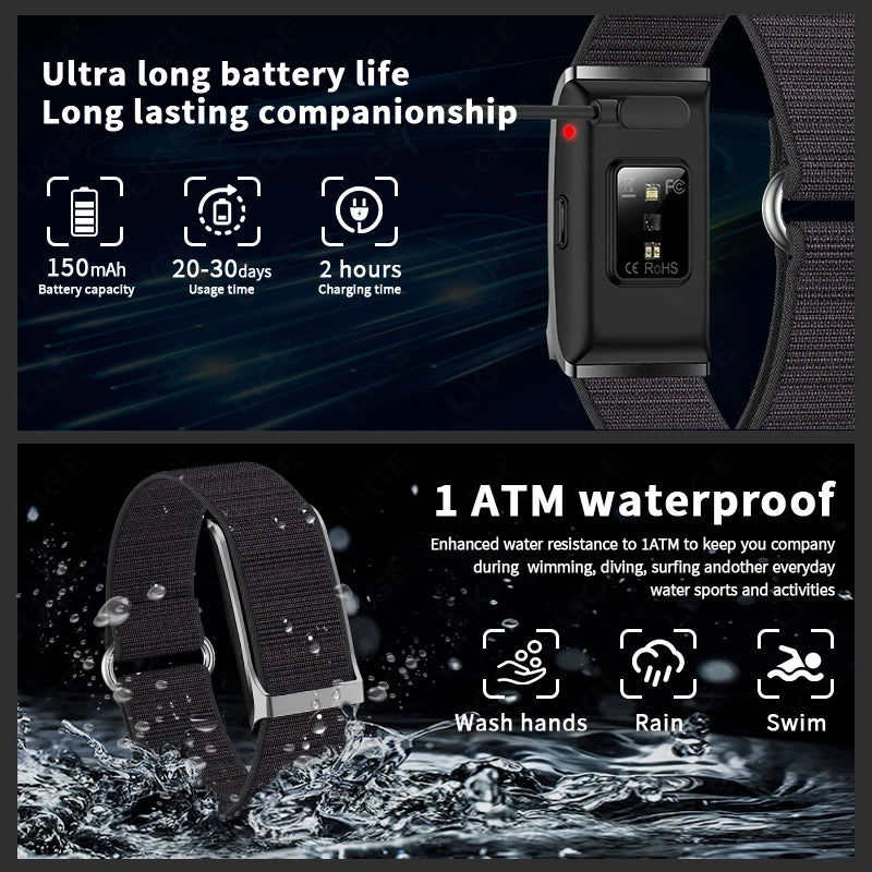 Smart Wristband Wearable Fitness Multi-Sport All-Day Automatic Continuous Monitoring Health Data Improve Sleep Stress Wellness