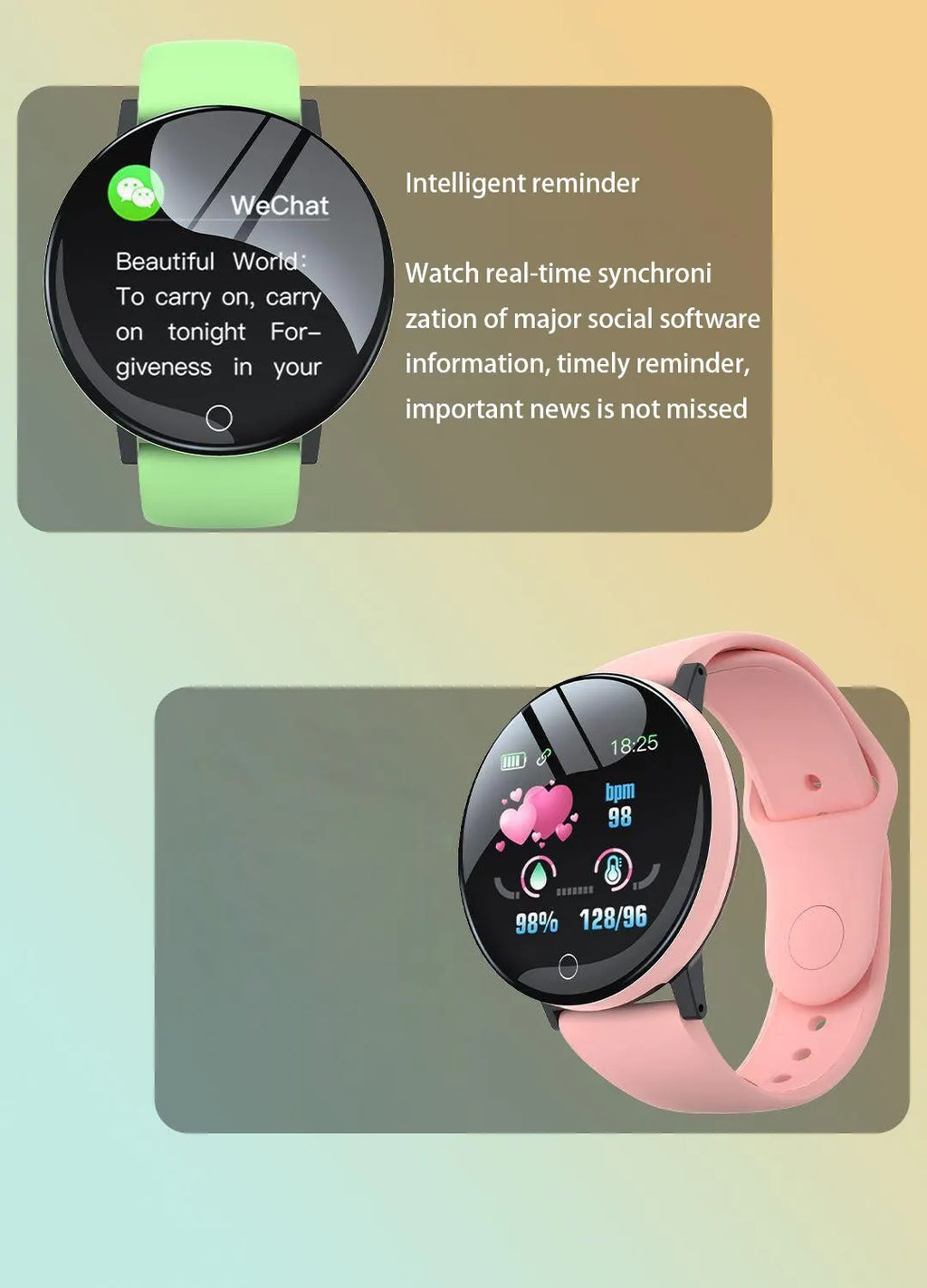 2025 New D18 Multifunctional Smart Watch Men & Women Bluetooth Connected Phone Music Fitness Sports Bracelet Sleep Monitor watch