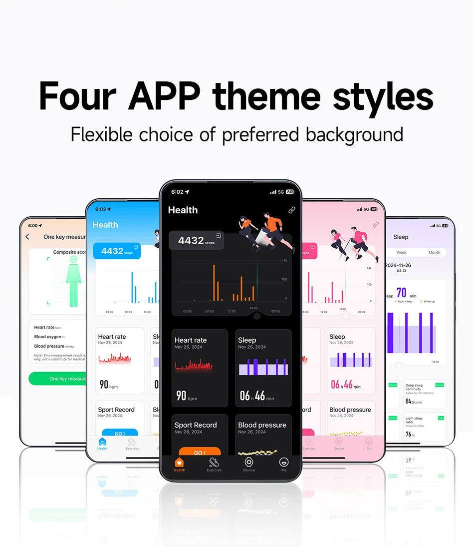 Smart Wristband Wearable Fitness Multi-Sport All-Day Automatic Continuous Monitoring Health Data Improve Sleep Stress Wellness
