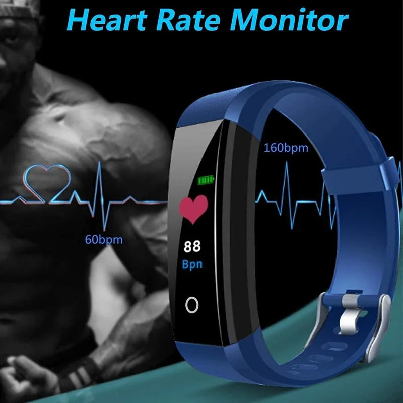 115plus Bluetooth 4.0 Intelligent Sports Bracelet Smartwatch for iOS Android Sport Fitness Tracker Kids Touch Wristband Watch