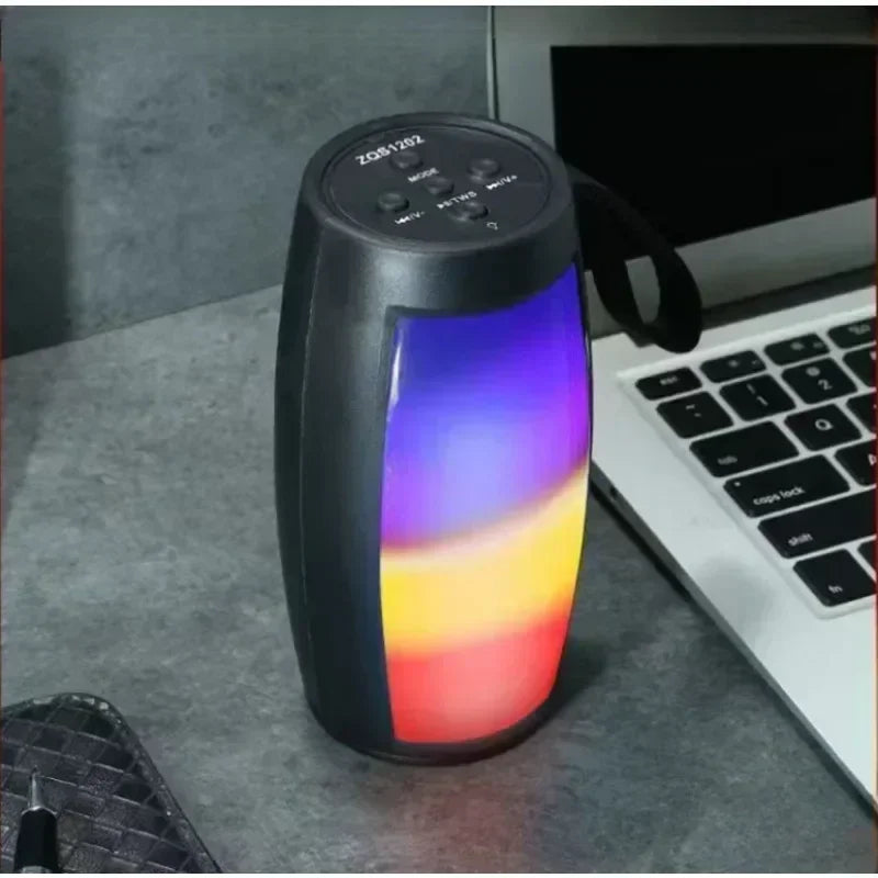 1202 Wireless Bluetooth Speaker Dual Stereo Outdoor with TF/USB Playback FM Radio Voice Broadcast Portable Subwoofer