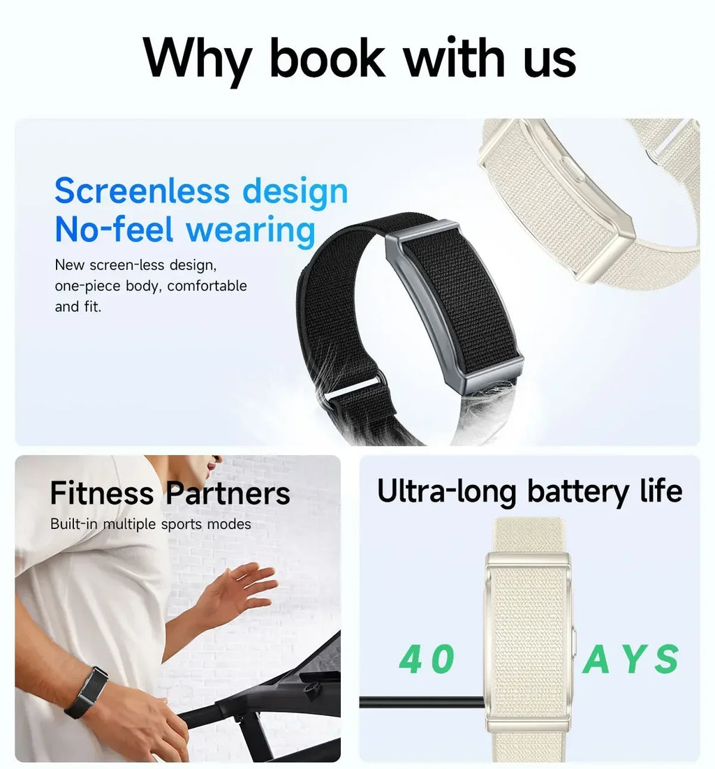 2026 Smart Wristband Wearable Fitness Multi-Sport All-Day Automatic Continuous Monitoring Health Data Improve Sleep Smartwatch