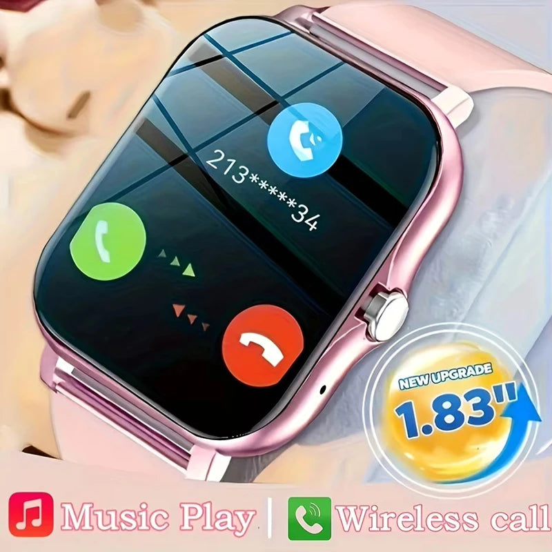 1.83'' Sports Smart Watch Fitness Clock Health Monitor Waterproof Smartwatch Wireless Call Watches for Men Women IOS Xiaomi 2025