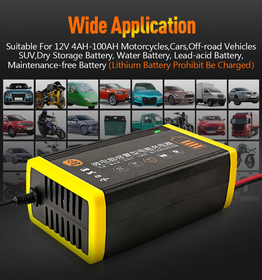 Car Battery Charger 10A 12V Automotive Battery Charger 24V 5A Car Accesorries Digital Display Detection Pulse Repair Car Charger