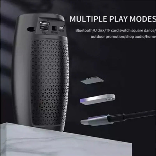 1202 Wireless Bluetooth Speaker Dual Stereo Outdoor with TF/USB Playback FM Radio Voice Broadcast Portable Subwoofer