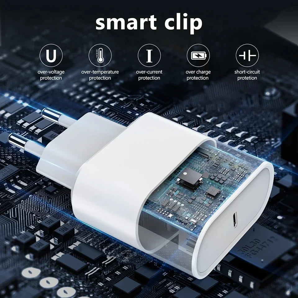 35w PD Fast Charger for iPhone 13 Pro 14 Plus 11 12 mini XS Max XR X iPad Air Quick Charging Cable USB-C Power Adapter