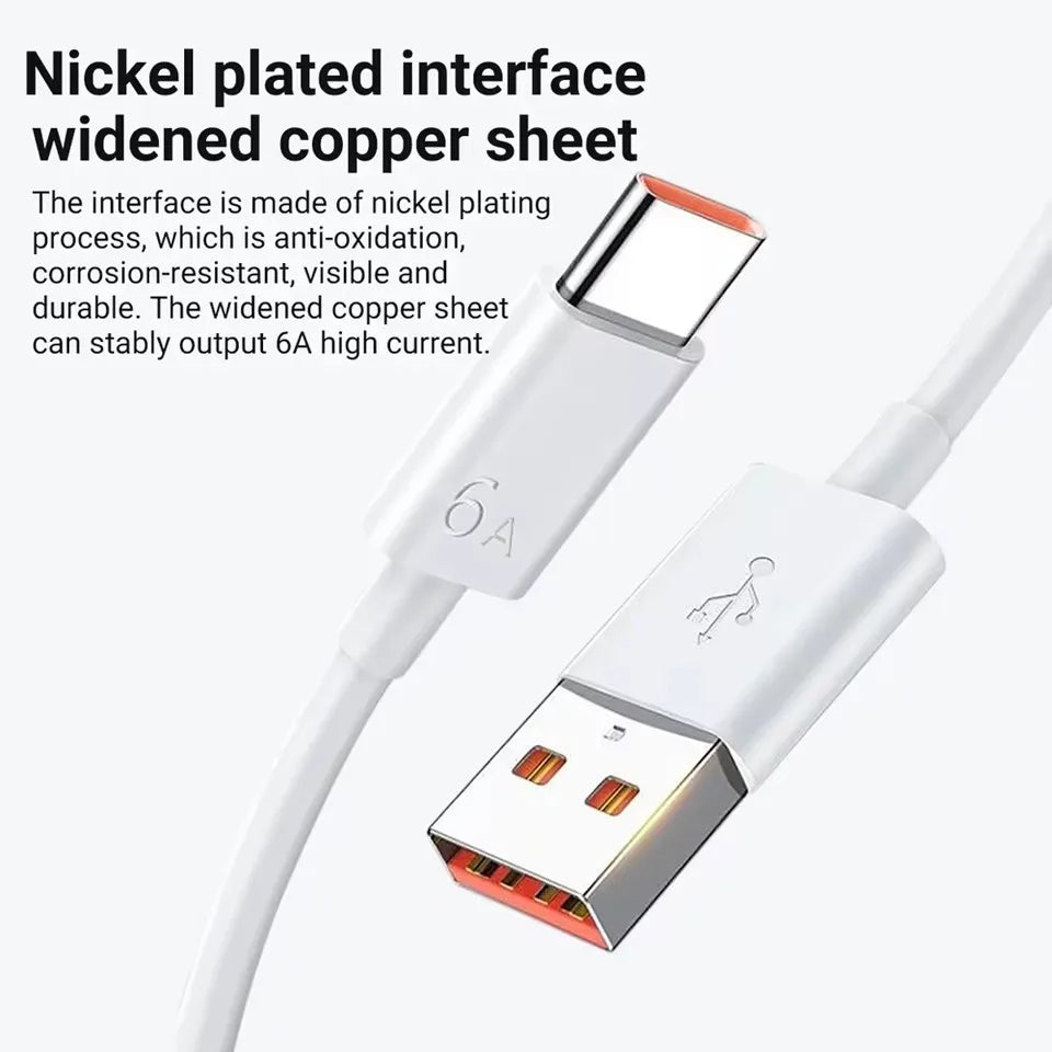 6A 66W Super Fast Charger Type C Cable 40 50 60 P50 P60 Nova 8 9 10 Honor 50 70 90 100 200 Lite X7 X8 X9 Magic 5